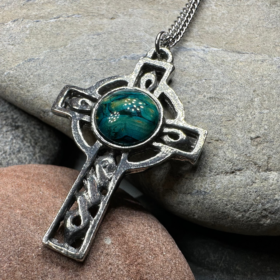 Heathergems Celtic Cross Necklace - Handmade in Scotland