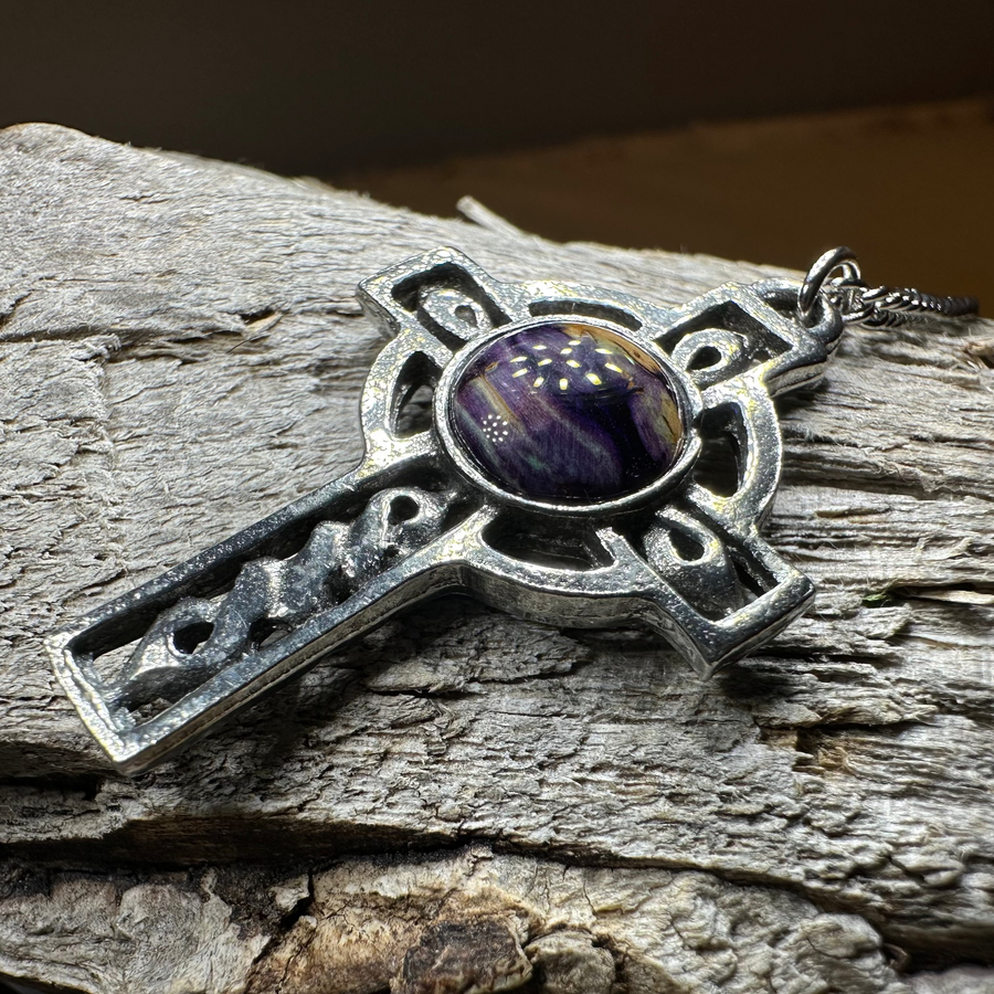Heathergems Celtic Cross Necklace - Handmade in Scotland