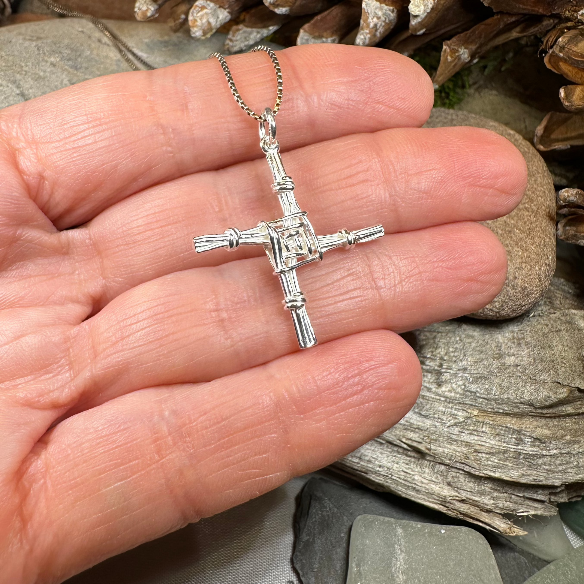 Kildare Irish Saint Brigid's Cross Necklace - Made in Ireland — view 8