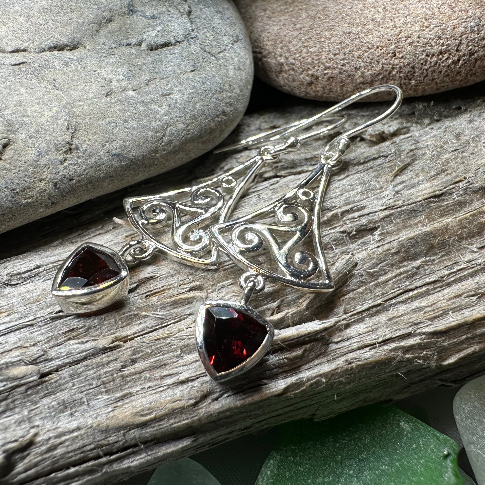 Teleri Triple Spiral Earrings — view 5