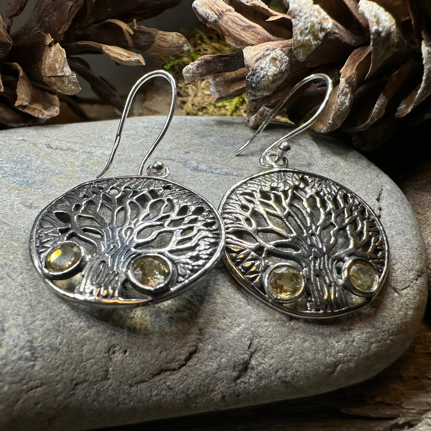 Eden Tree of Life Citrine Earrings — view 4