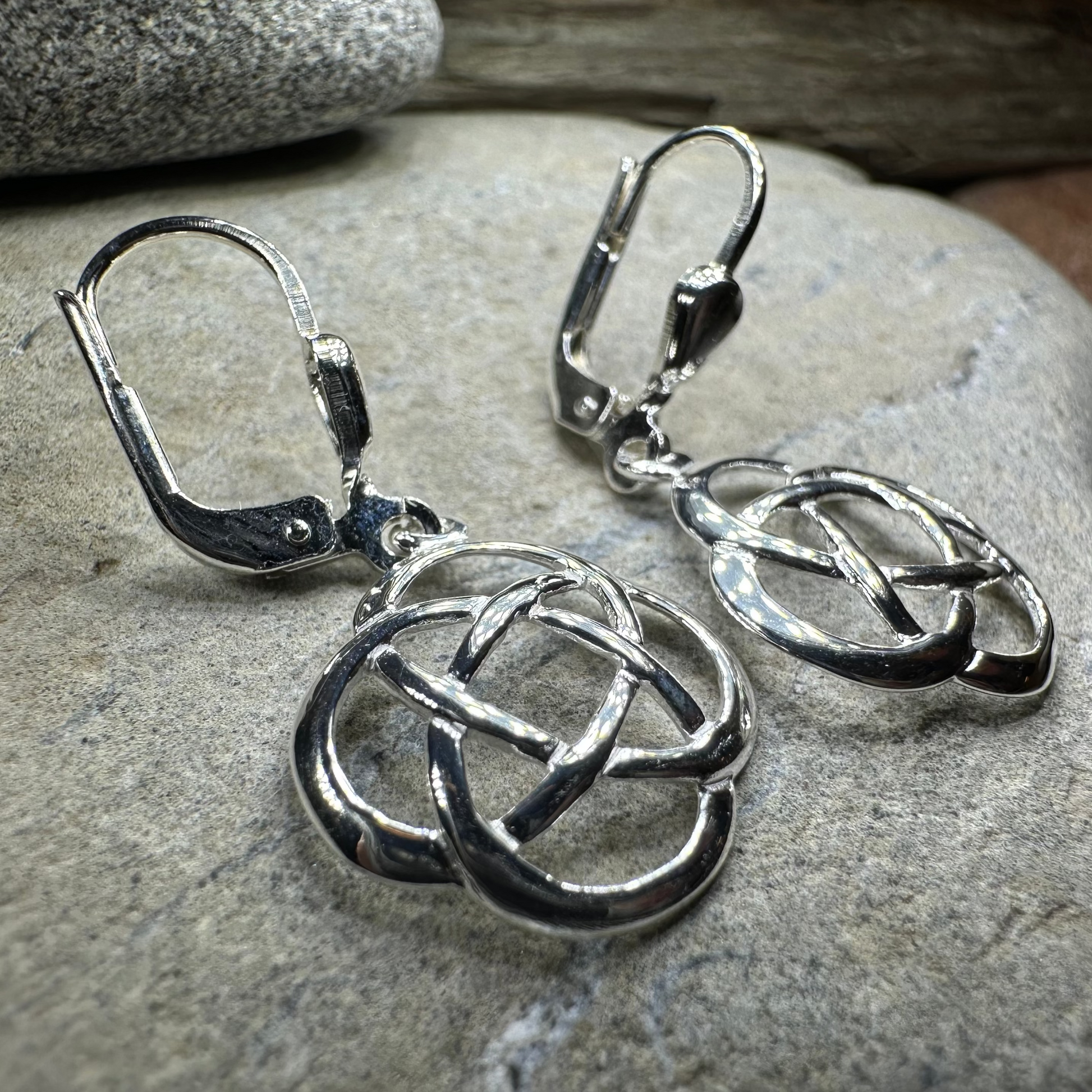 Celtic Dara Knot Leverback Earrings - Made in Ireland — view 2
