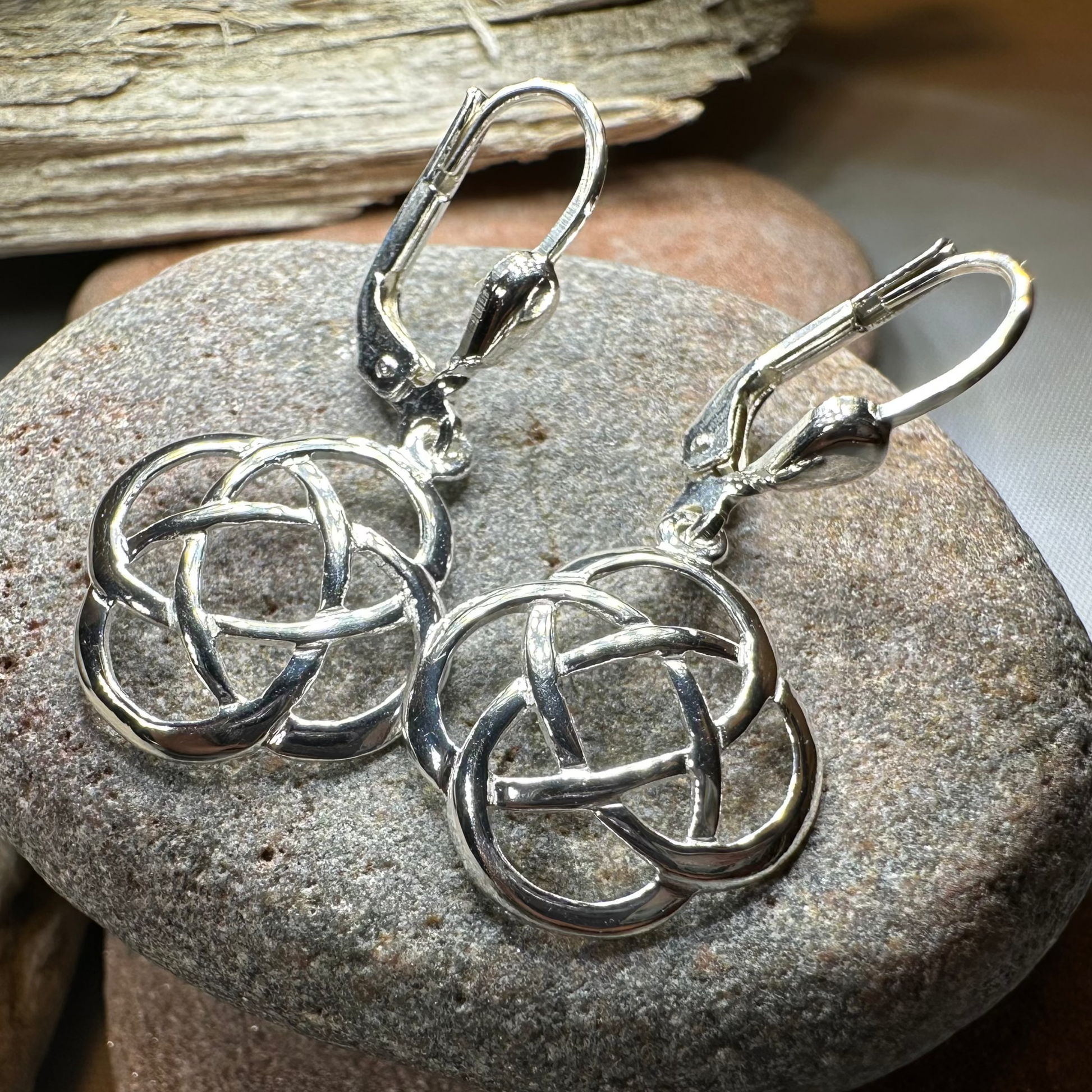 Celtic Dara Knot Leverback Earrings - Made in Ireland — view 3