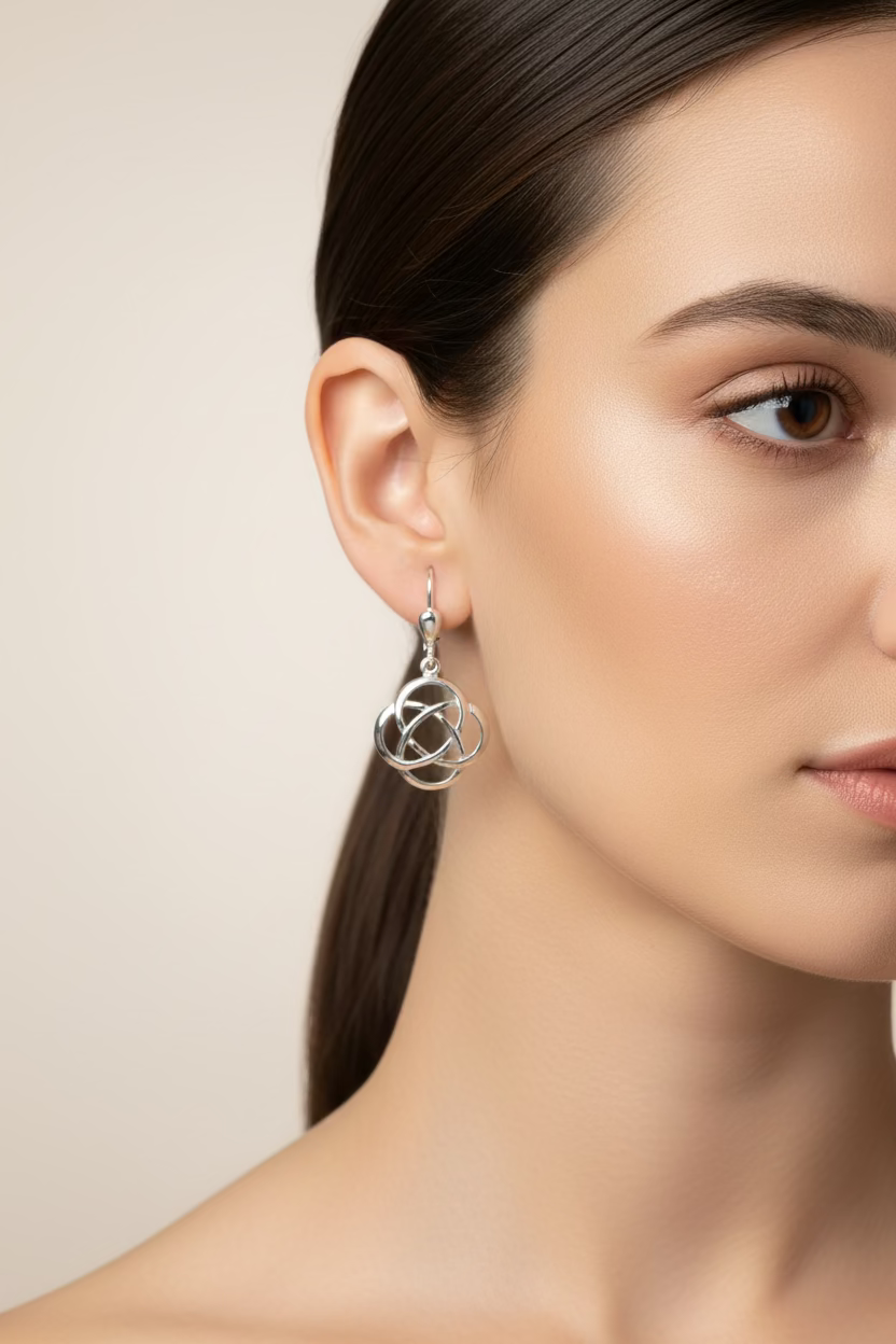 Celtic Dara Knot Leverback Earrings - Made in Ireland — view 5