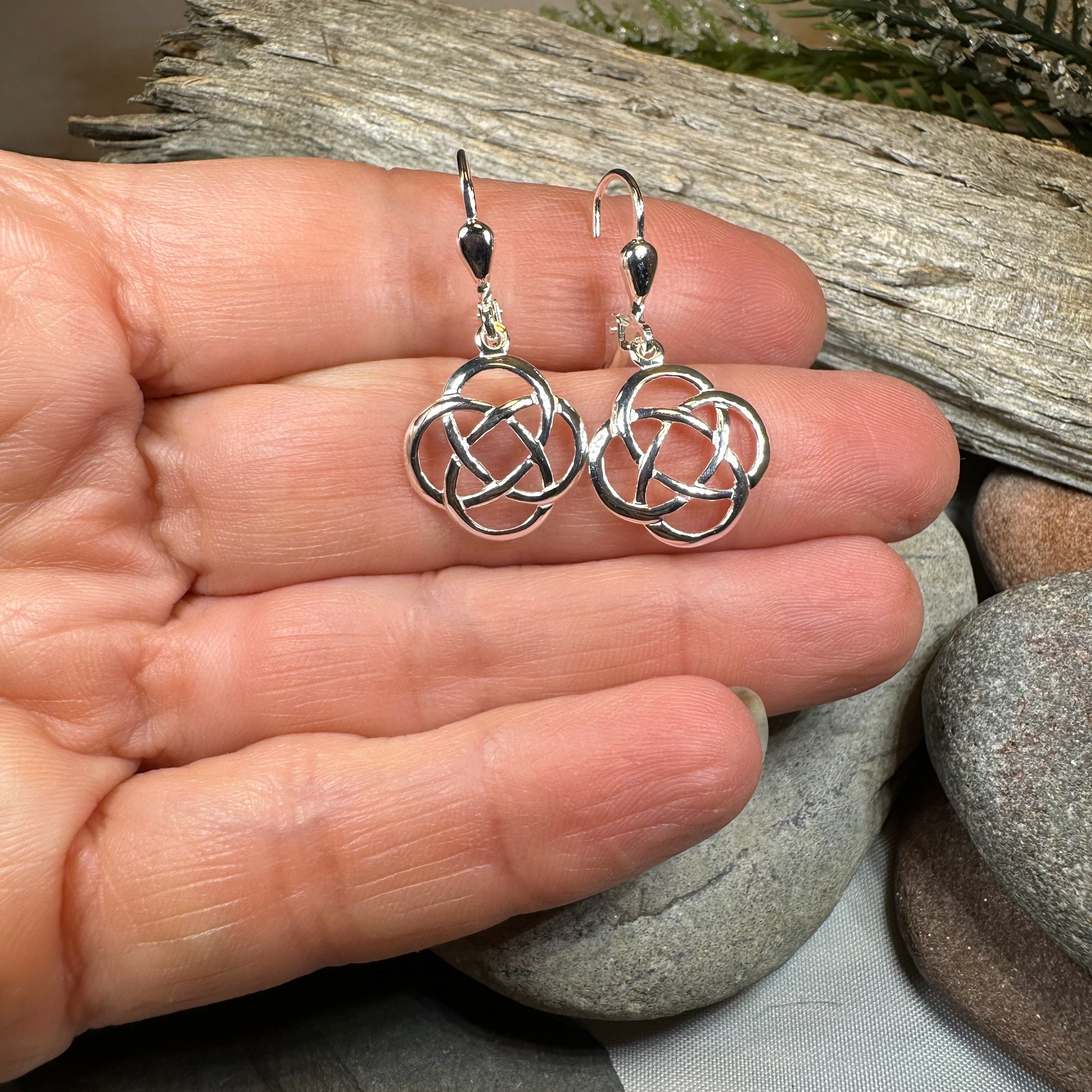 Celtic Dara Knot Leverback Earrings - Made in Ireland — view 4