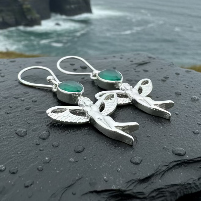 Telyn Celtic Fairy Earrings in sterling silver