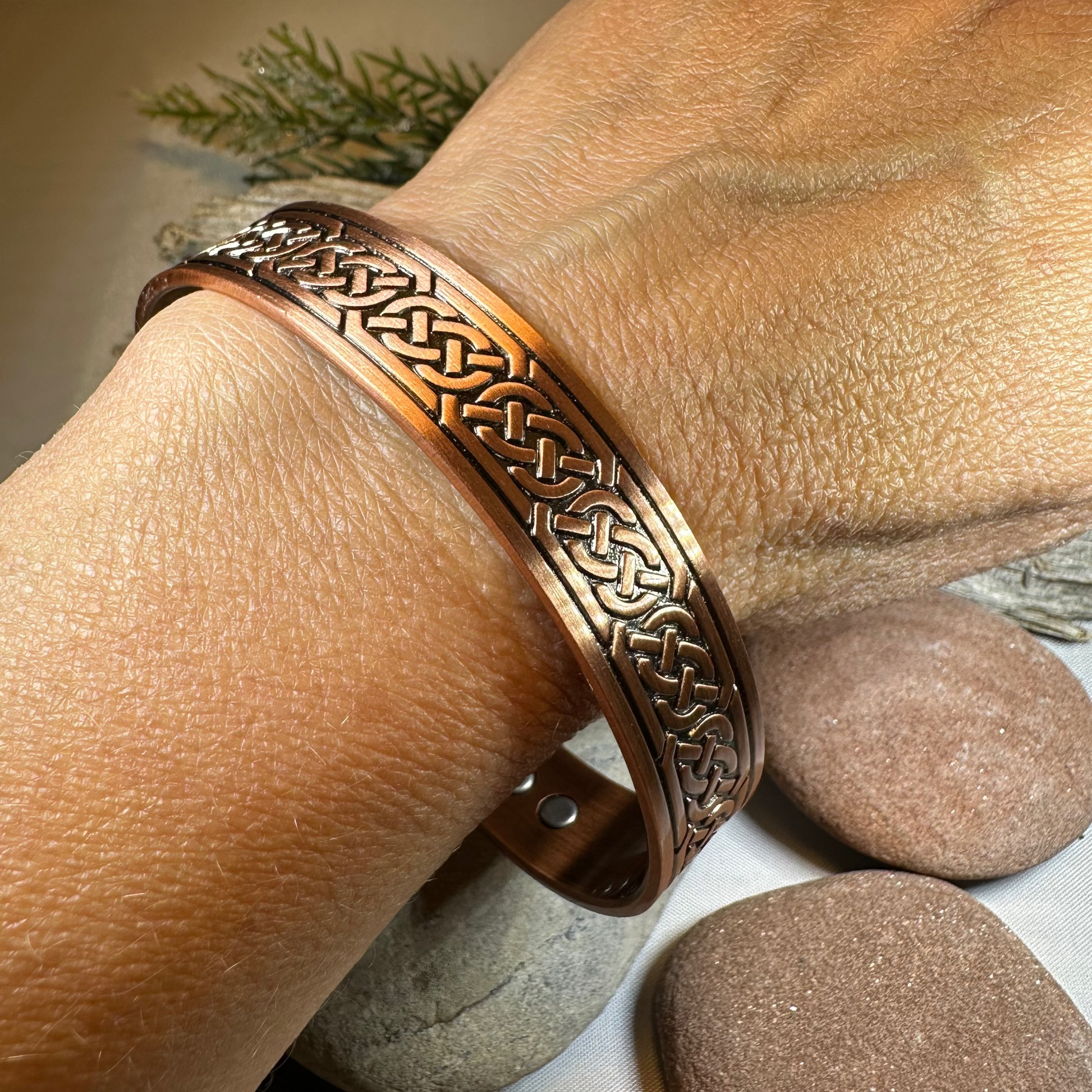 Galan Celtic Copper Cuff Bracelet — view 6