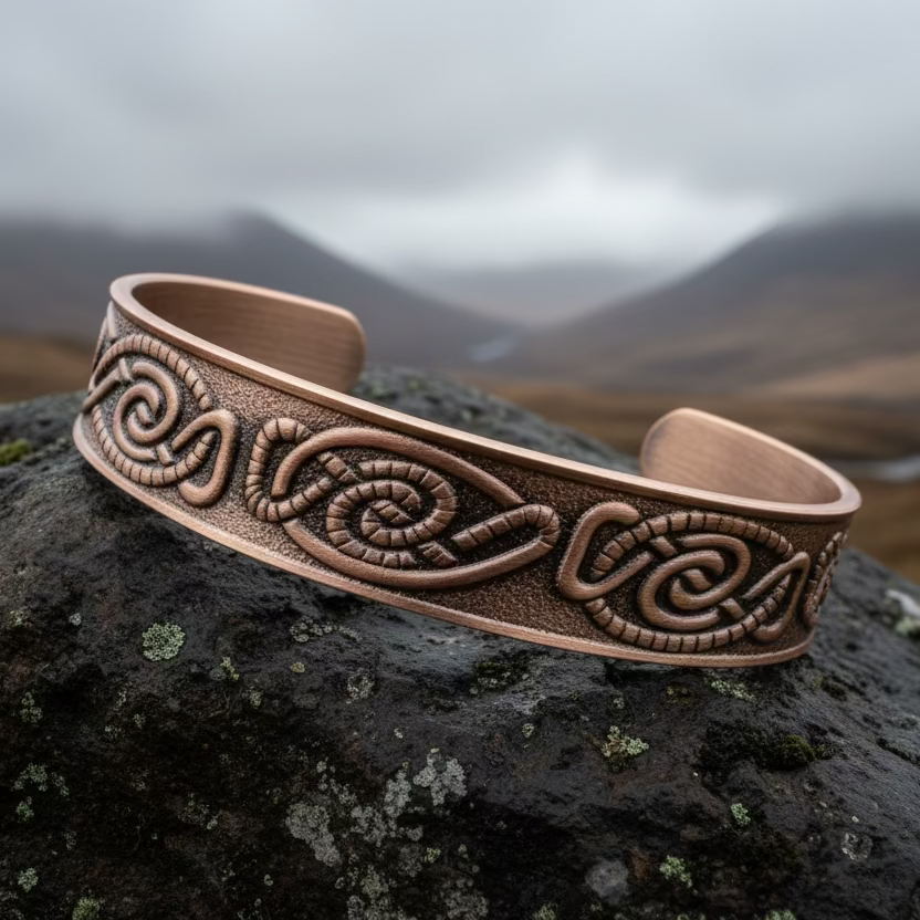 Talorc Celtic Copper Cuff Bracelet