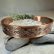 Load image into Gallery viewer, Ethne Celtic Copper Cuff Bracelet
