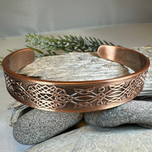 Load image into Gallery viewer, Ethne Celtic Copper Cuff Bracelet
