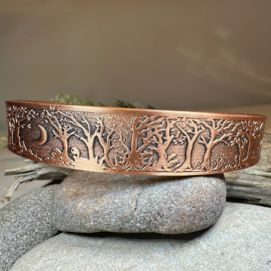 Moonlit Forest Copper Cuff Bracelet