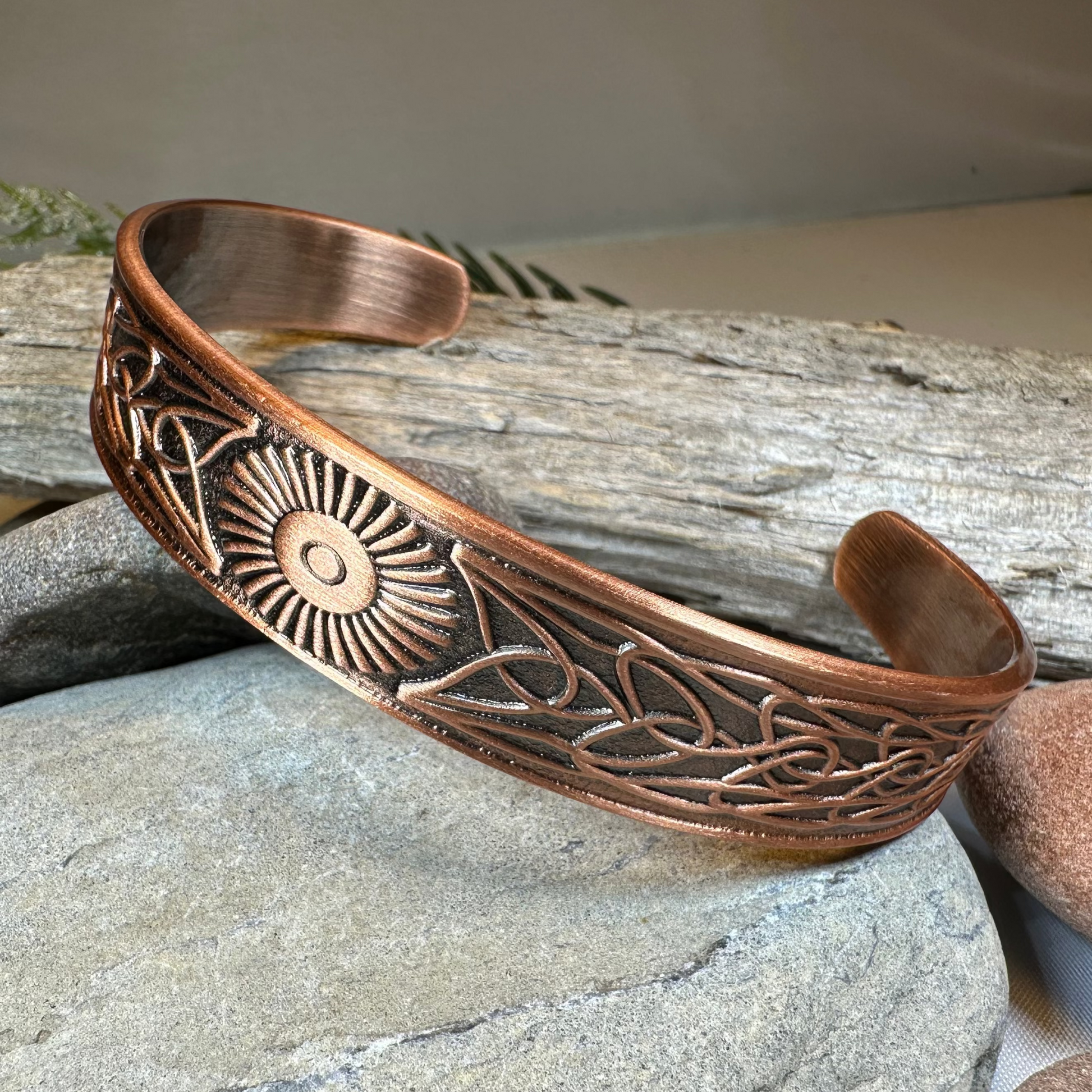 Talorgan Celtic Copper Cuff Bracelet — view 2