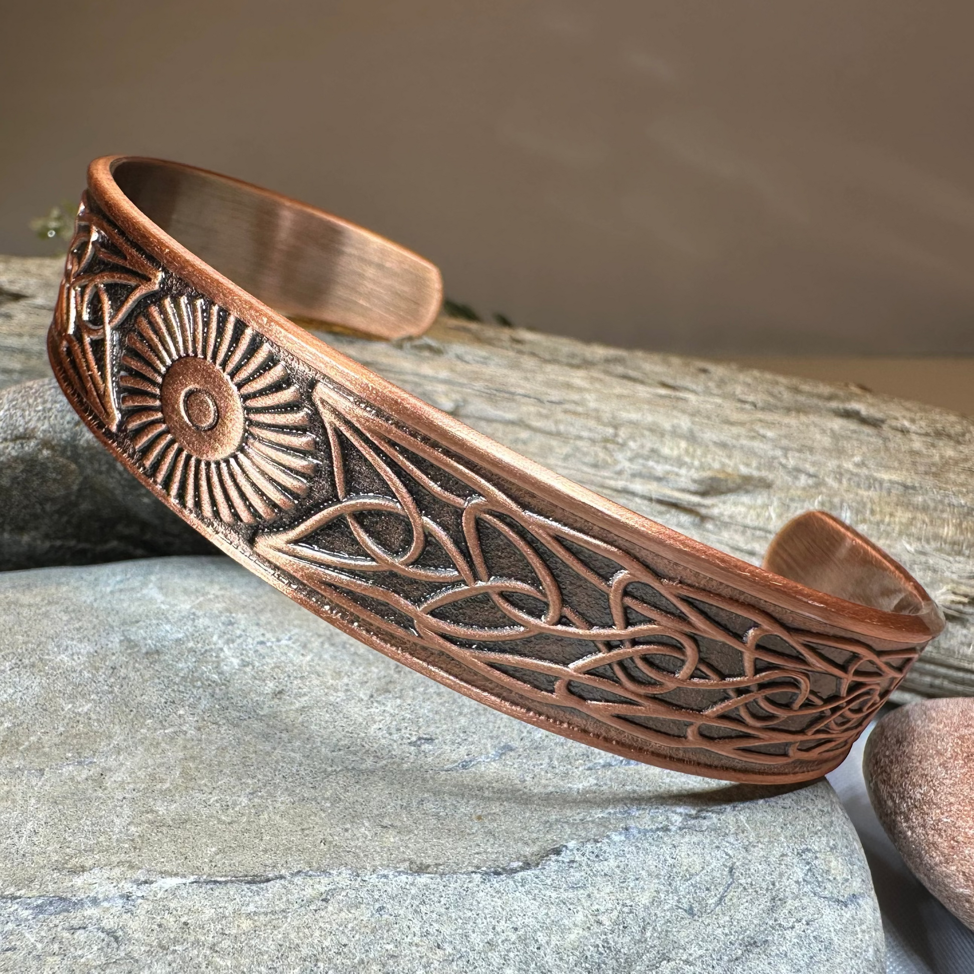 Talorgan Celtic Copper Cuff Bracelet — view 8