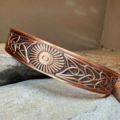 Load image into Gallery viewer, Talorgan Celtic Copper Cuff Bracelet
