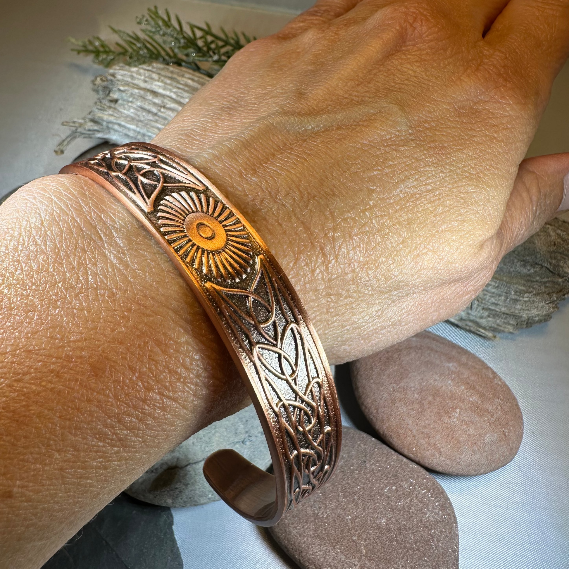 Talorgan Celtic Copper Cuff Bracelet — view 5