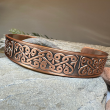 Load image into Gallery viewer, Bernicia Celtic Copper Cuff Bracelet
