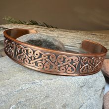 Load image into Gallery viewer, Bernicia Celtic Copper Cuff Bracelet

