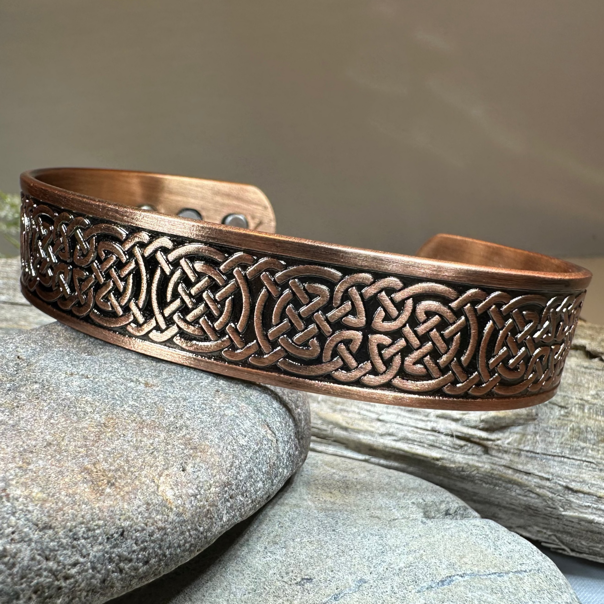 Domnall Celtic Copper Cuff Bracelet — view 5