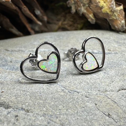 Load image into Gallery viewer, Double Heart Stud Earrings
