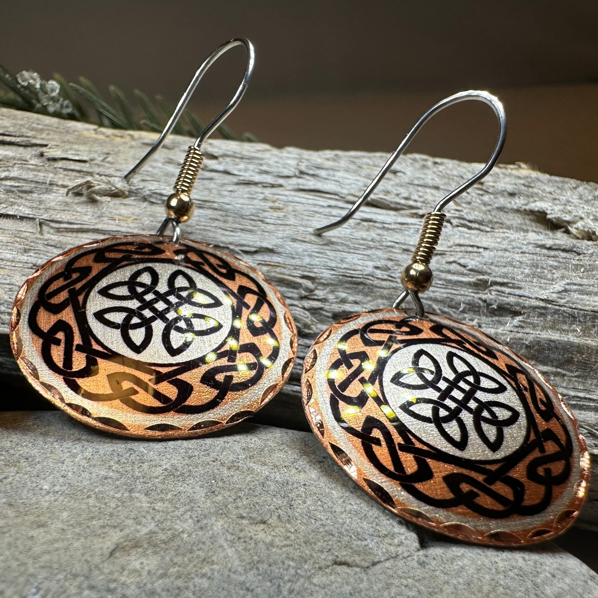 Violina Celtic Knot Copper Earrings — view 3