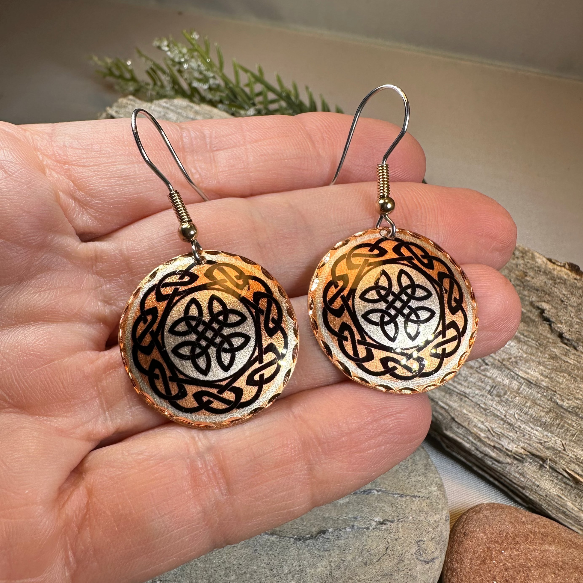 Violina Celtic Knot Copper Earrings — view 4