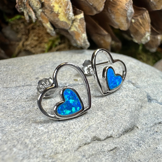 Double Heart Stud Earrings — view 5