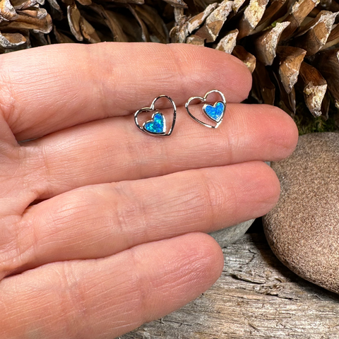 Load image into Gallery viewer, Double Heart Stud Earrings
