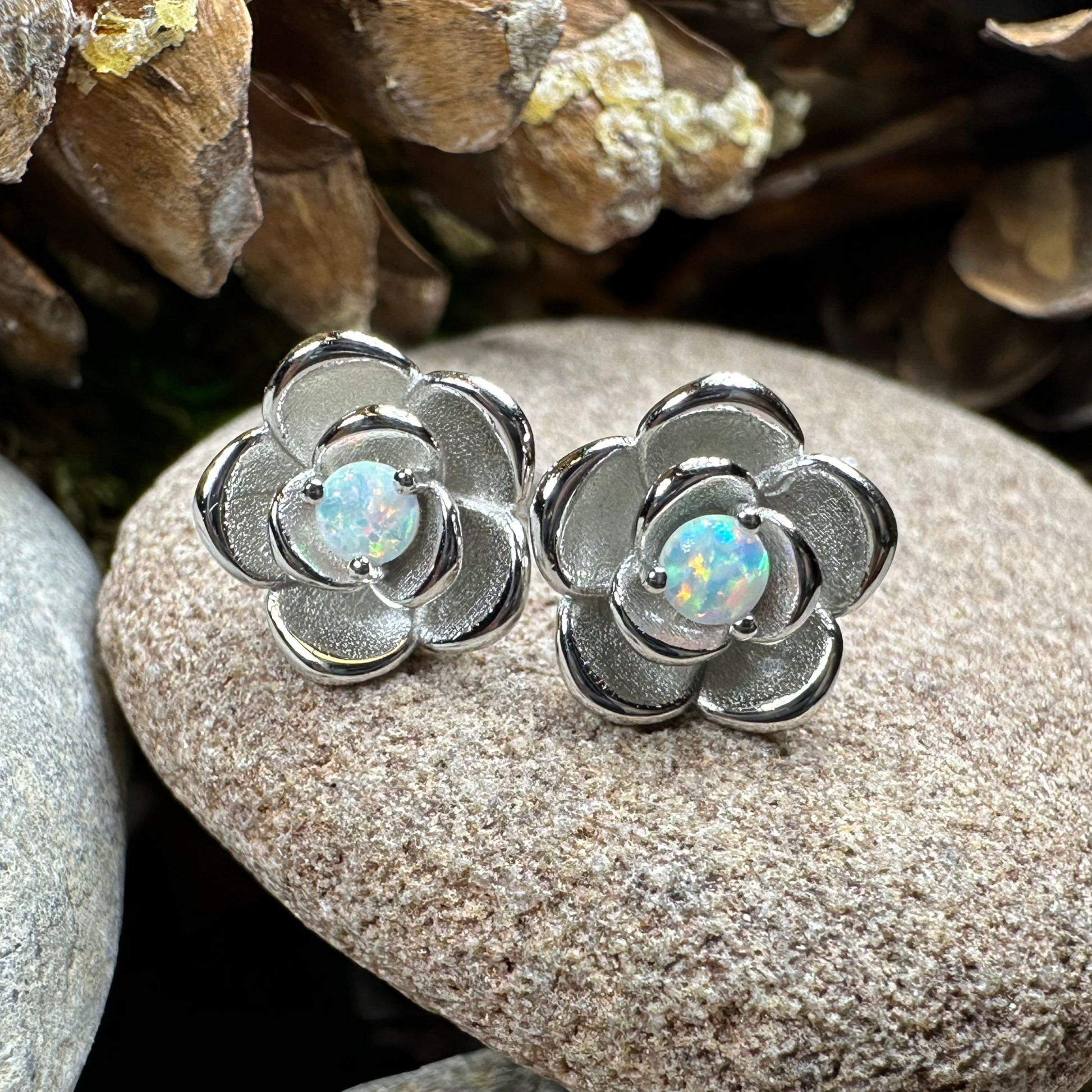 Wild Irish Rose Opal Earrings — view 7