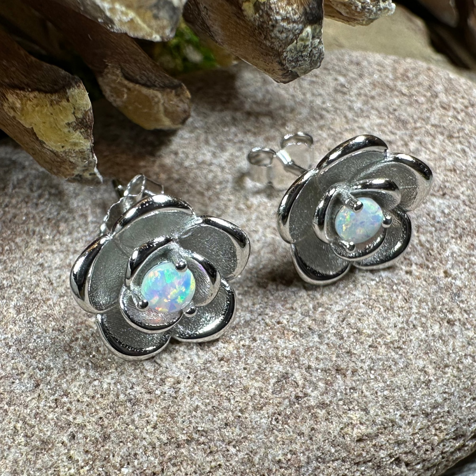 Wild Irish Rose Opal Earrings — view 3