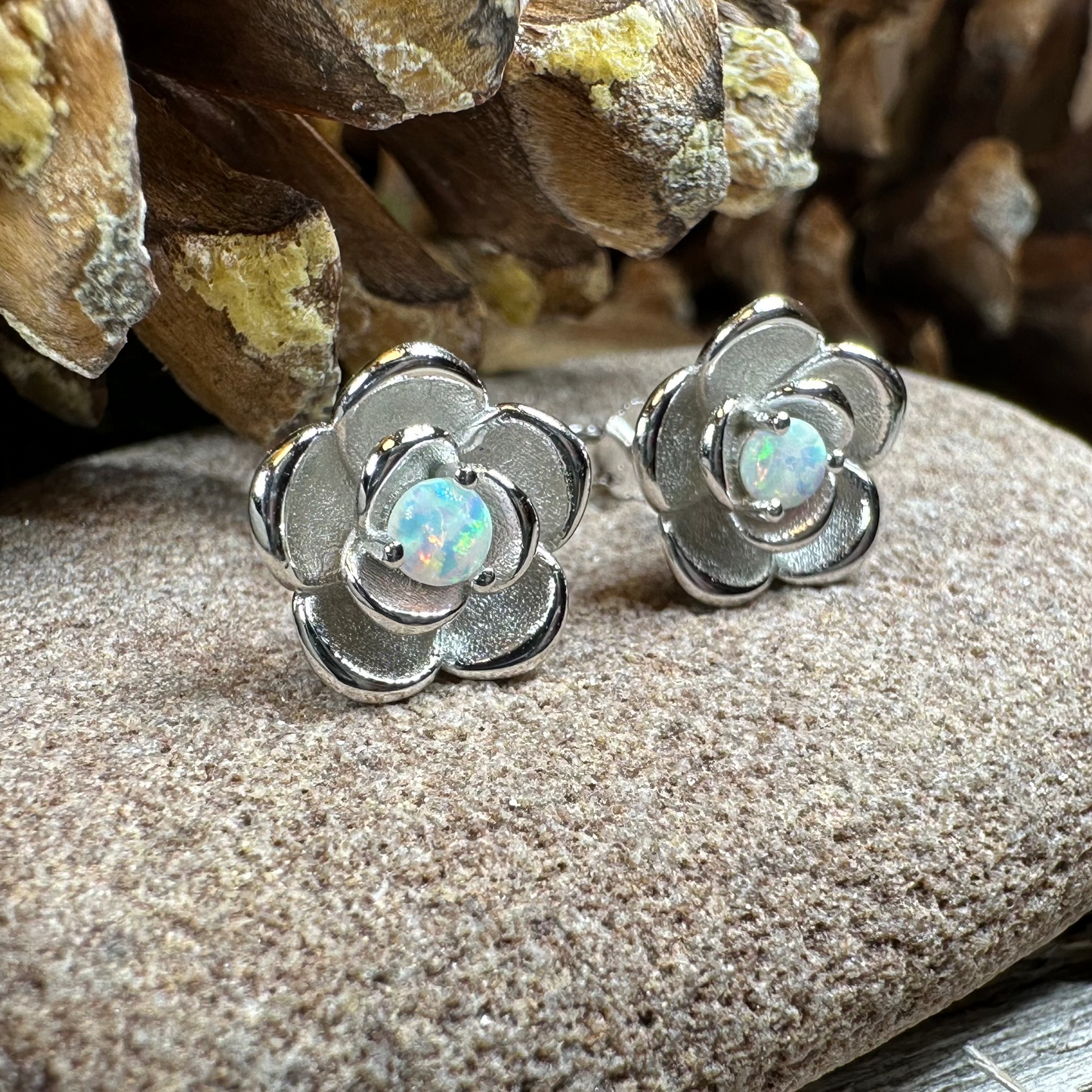 Wild Irish Rose Opal Earrings — view 9