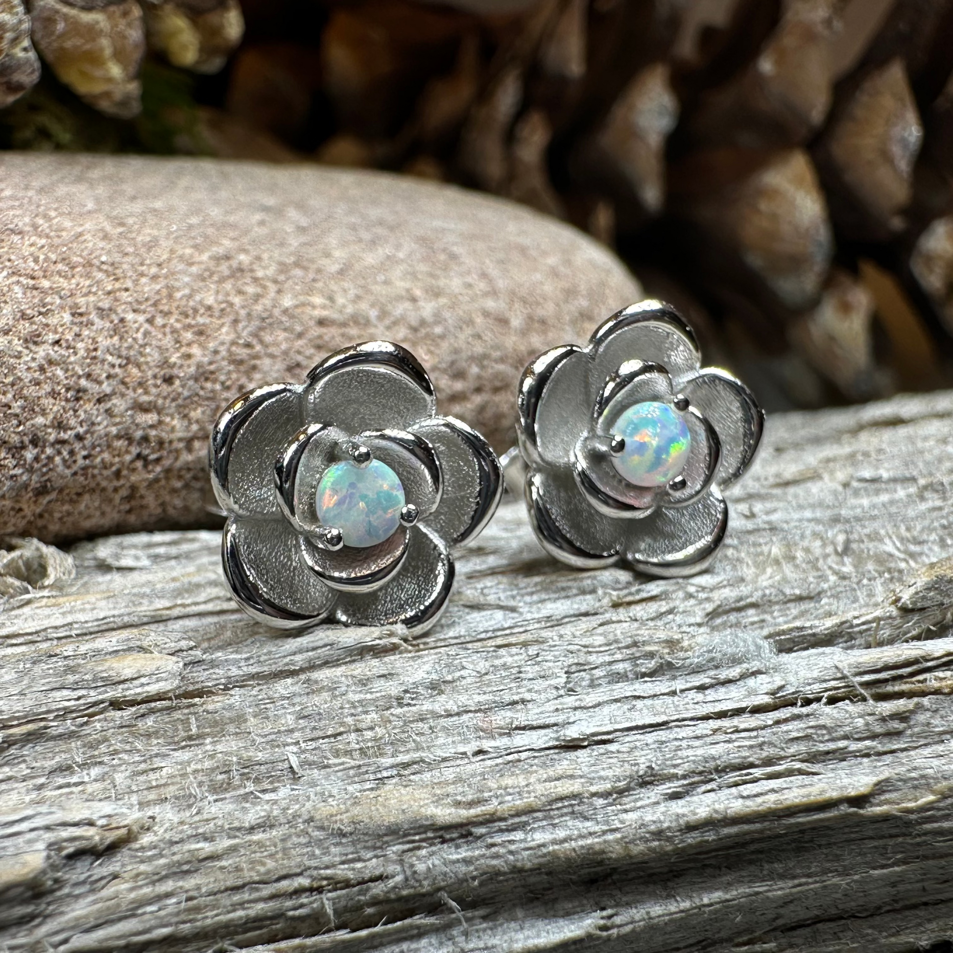 Wild Irish Rose Opal Earrings — view 5