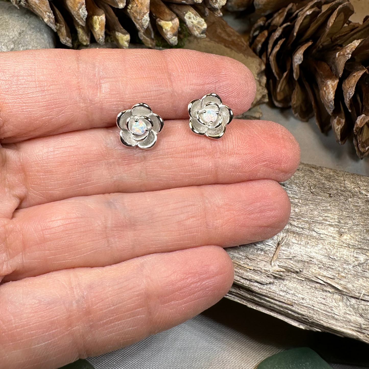 Wild Irish Rose Opal Earrings — view 10