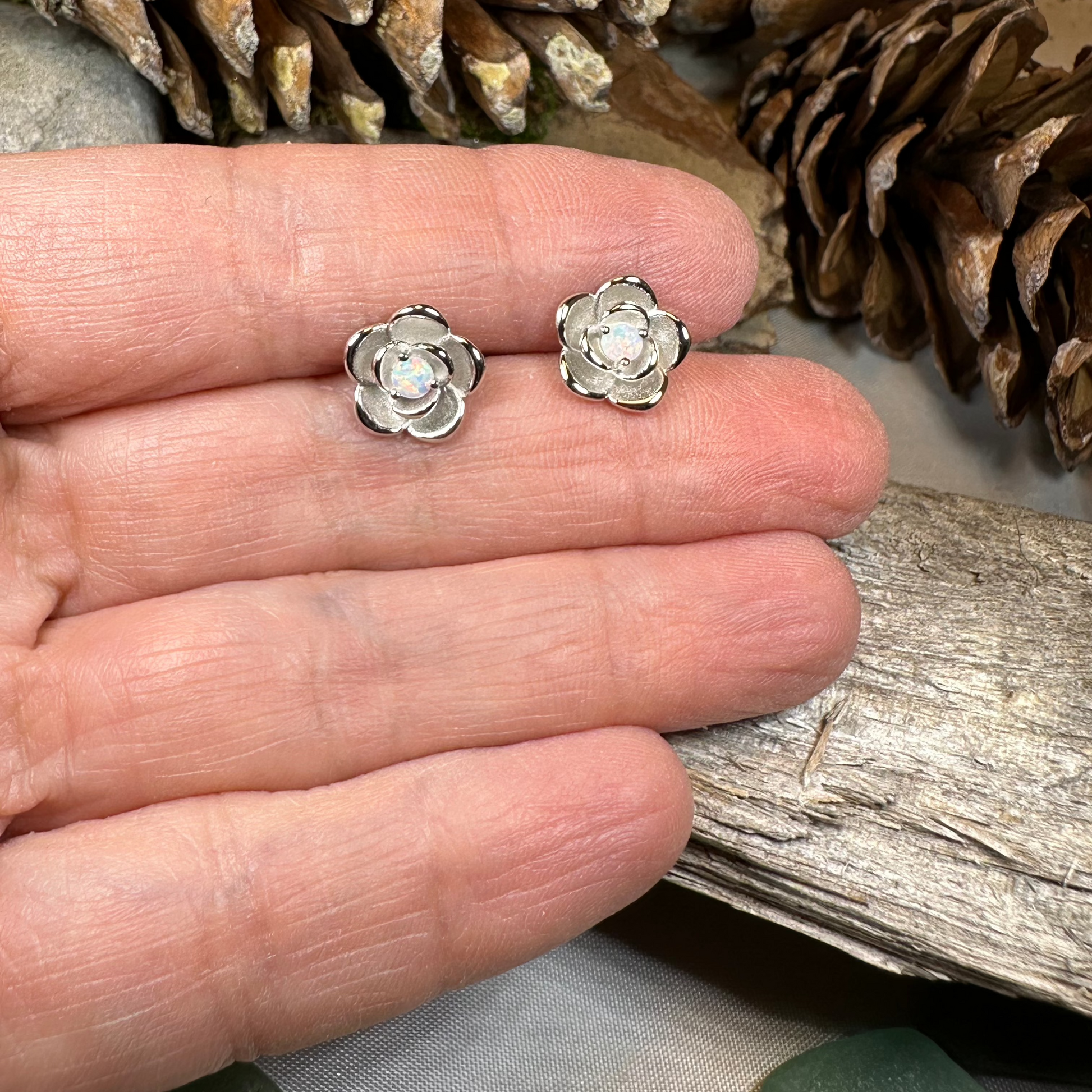 Wild Irish Rose Opal Earrings — view 10