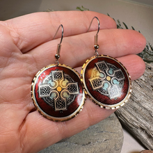 Load image into Gallery viewer, Ancient Celtic Cross Copper Earrings
