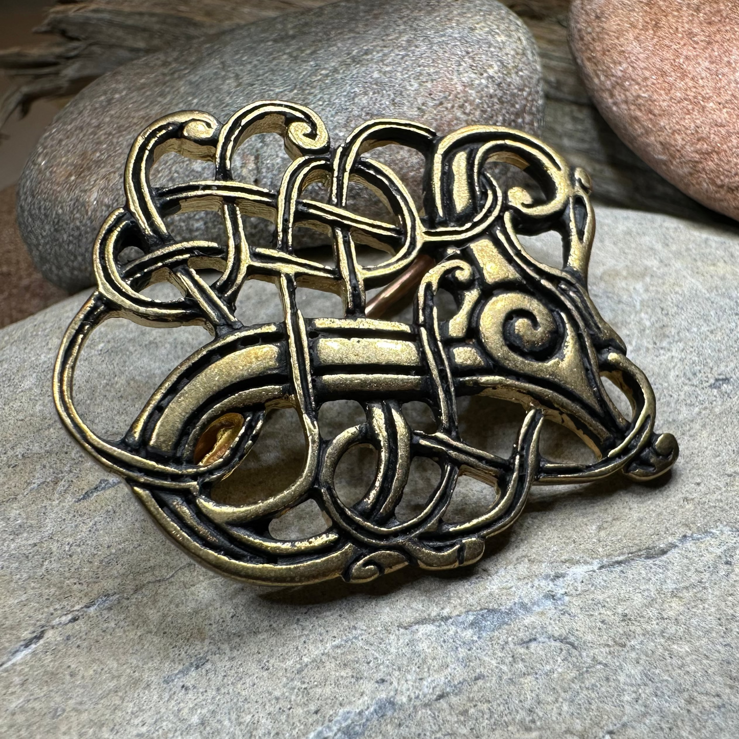 Lindholm Hoeje Celtic Viking Brooch - Bronze Historical Reproduction Pin