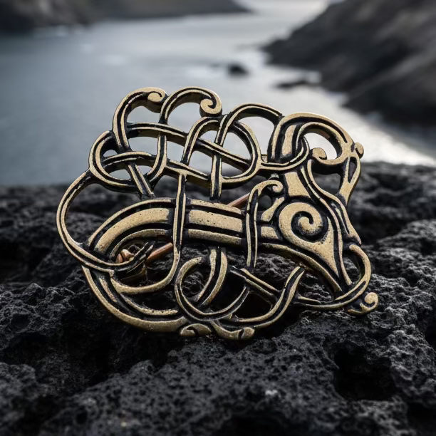 Lindholm Hoeje Celtic Viking Brooch - Bronze Historical Reproduction Pin