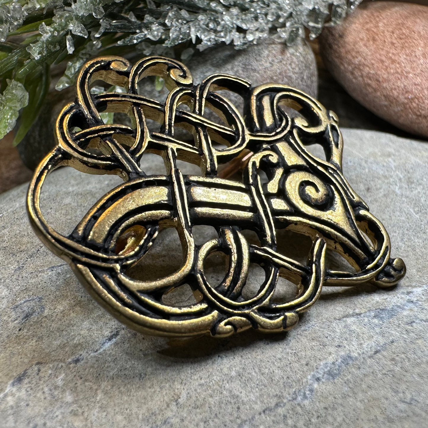 Lindholm Hoeje Celtic Viking Brooch - Bronze Historical Reproduction Pin