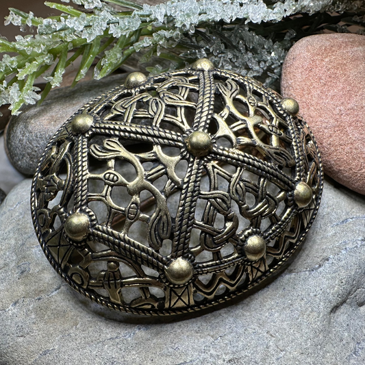 Large Akershus Viking Celtic Brooch - Bronze Historical Reproduction Pin