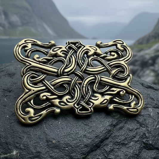 Large Gunnar Celtic Viking Brooch - Bronze Historical Reproduction Pin