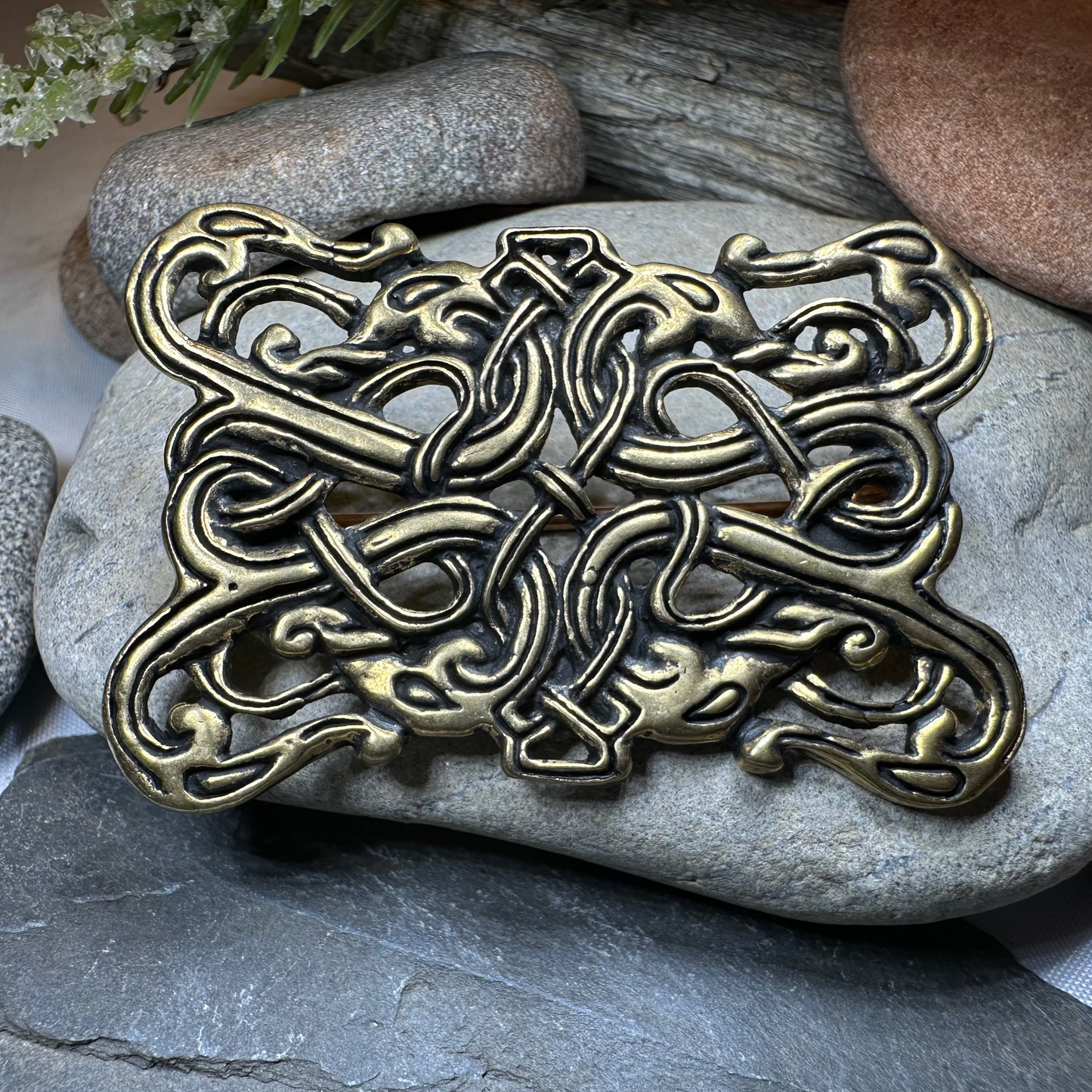 Large Gunnar Celtic Viking Brooch - Bronze Historical Reproduction Pin