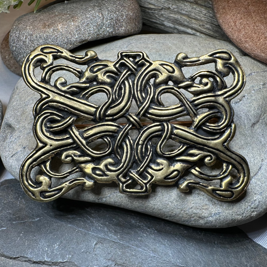 Large Gunnar Celtic Viking Brooch - Bronze Historical Reproduction Pin