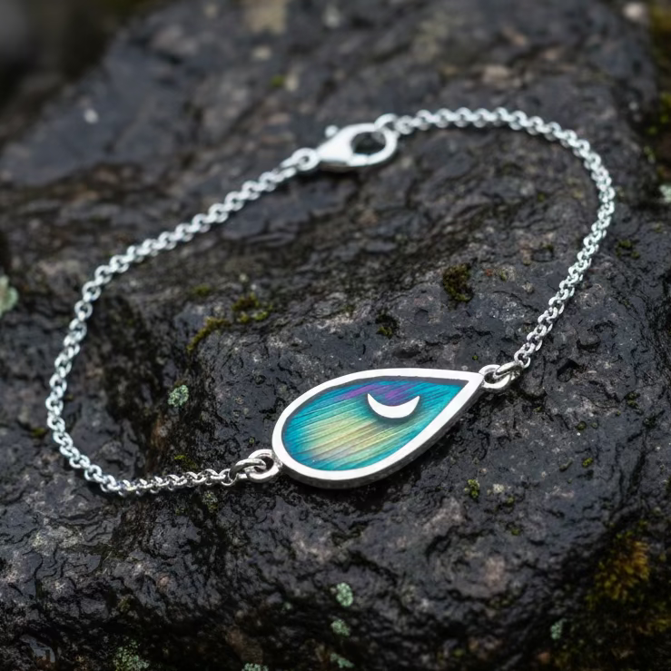 Northern Lights Bracelet - Handmade in Scotland in sterling silver