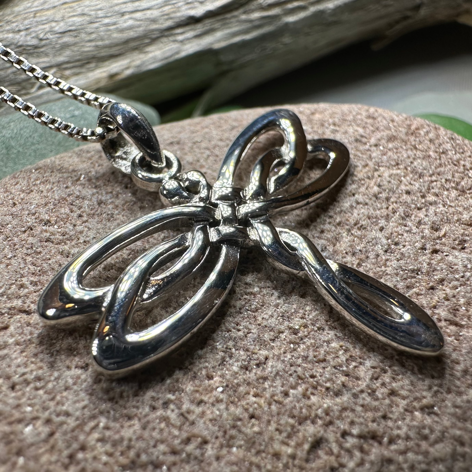 Joy Dragonfly Necklace in sterling silver