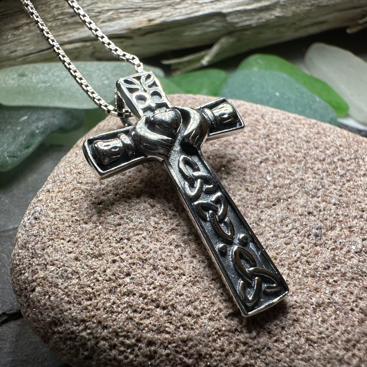 Dayle Celtic Cross Claddagh Necklace — view 5