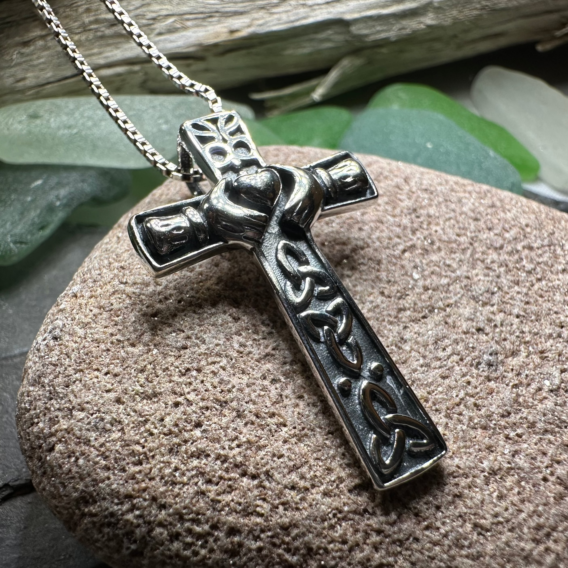 Dayle Celtic Cross Claddagh Necklace — view 5