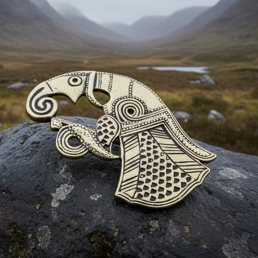 Vendel Raven Brooch - Bronze Historical Reproduction Pin