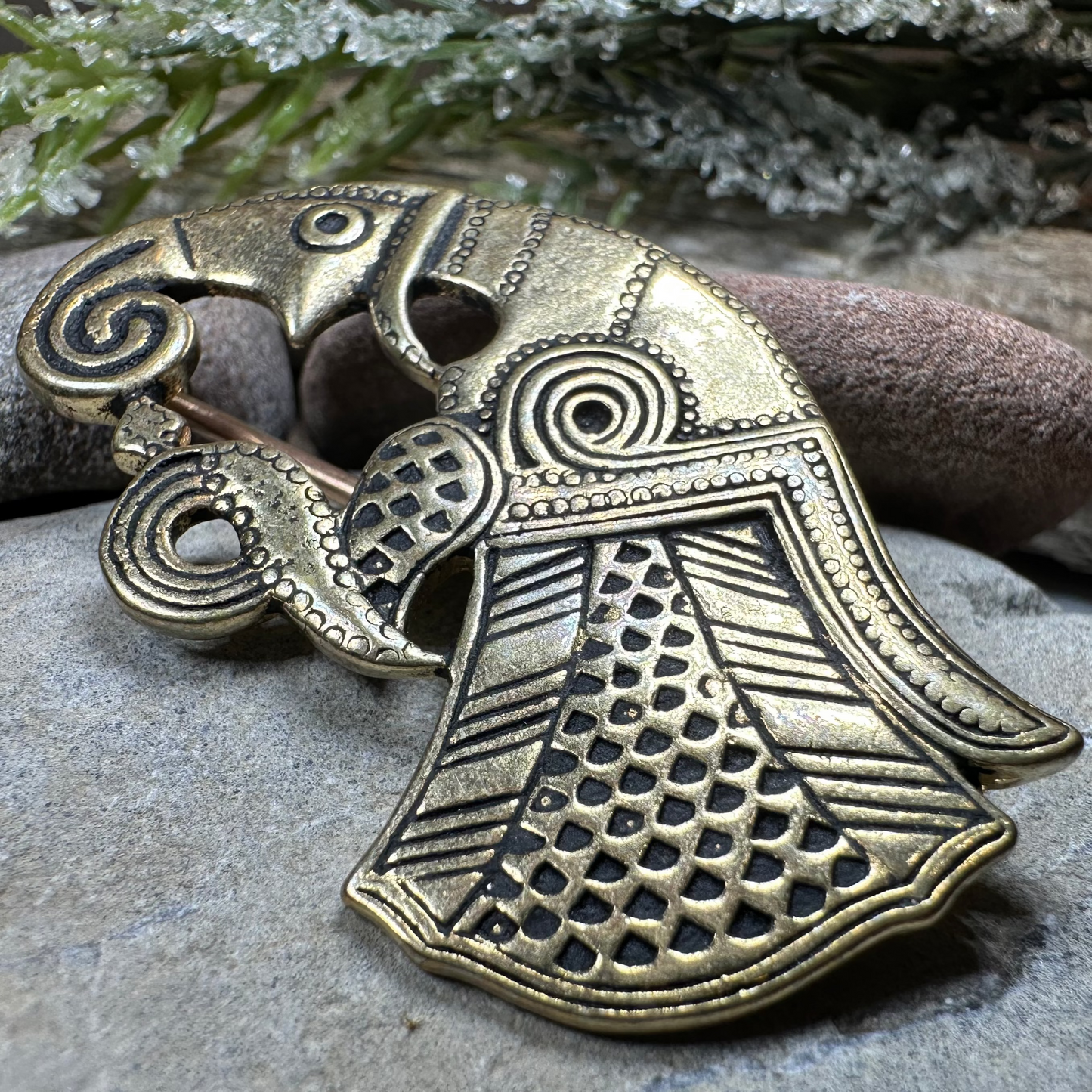 Vendel Raven Brooch - Bronze Historical Reproduction Pin