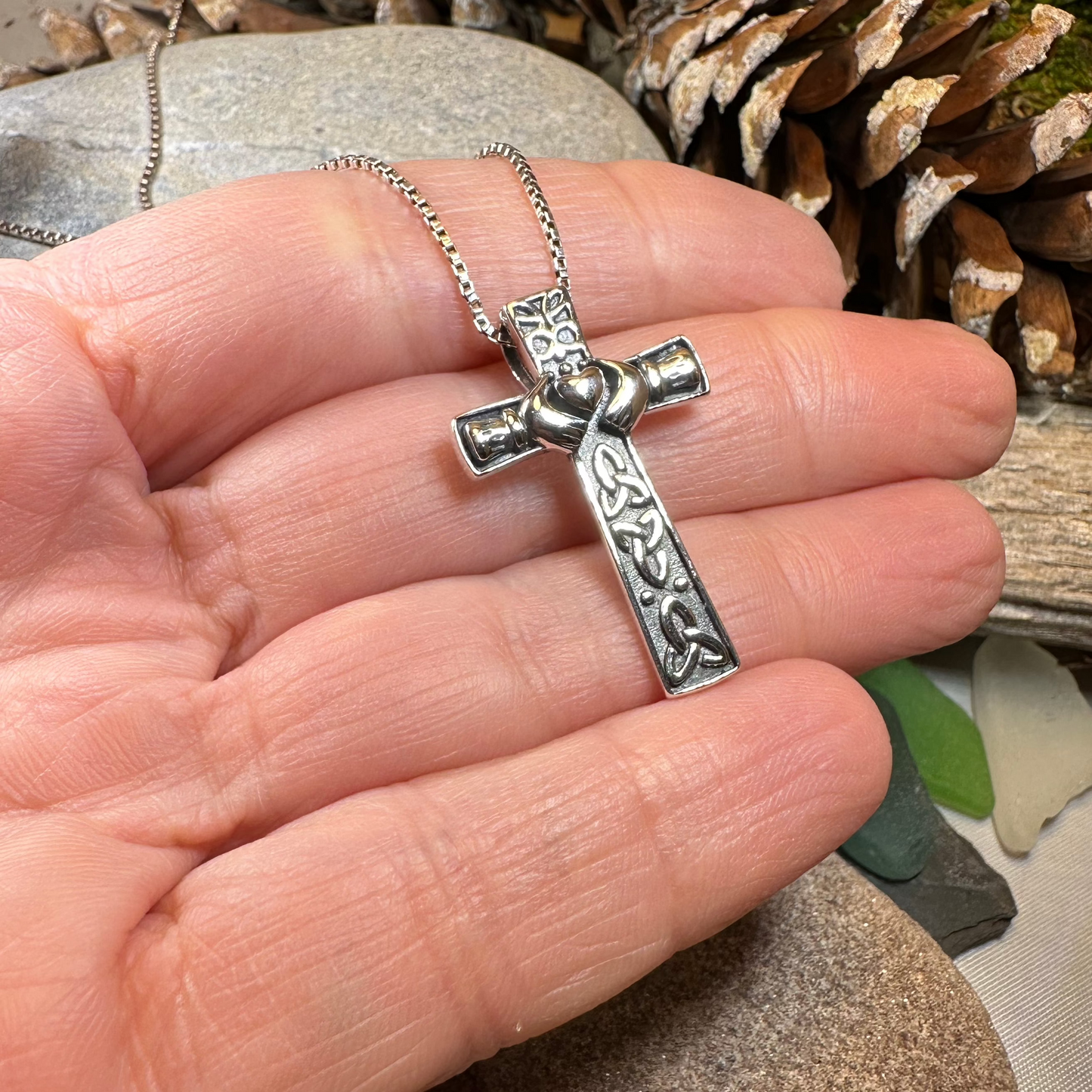 Dayle Celtic Cross Claddagh Necklace — view 4