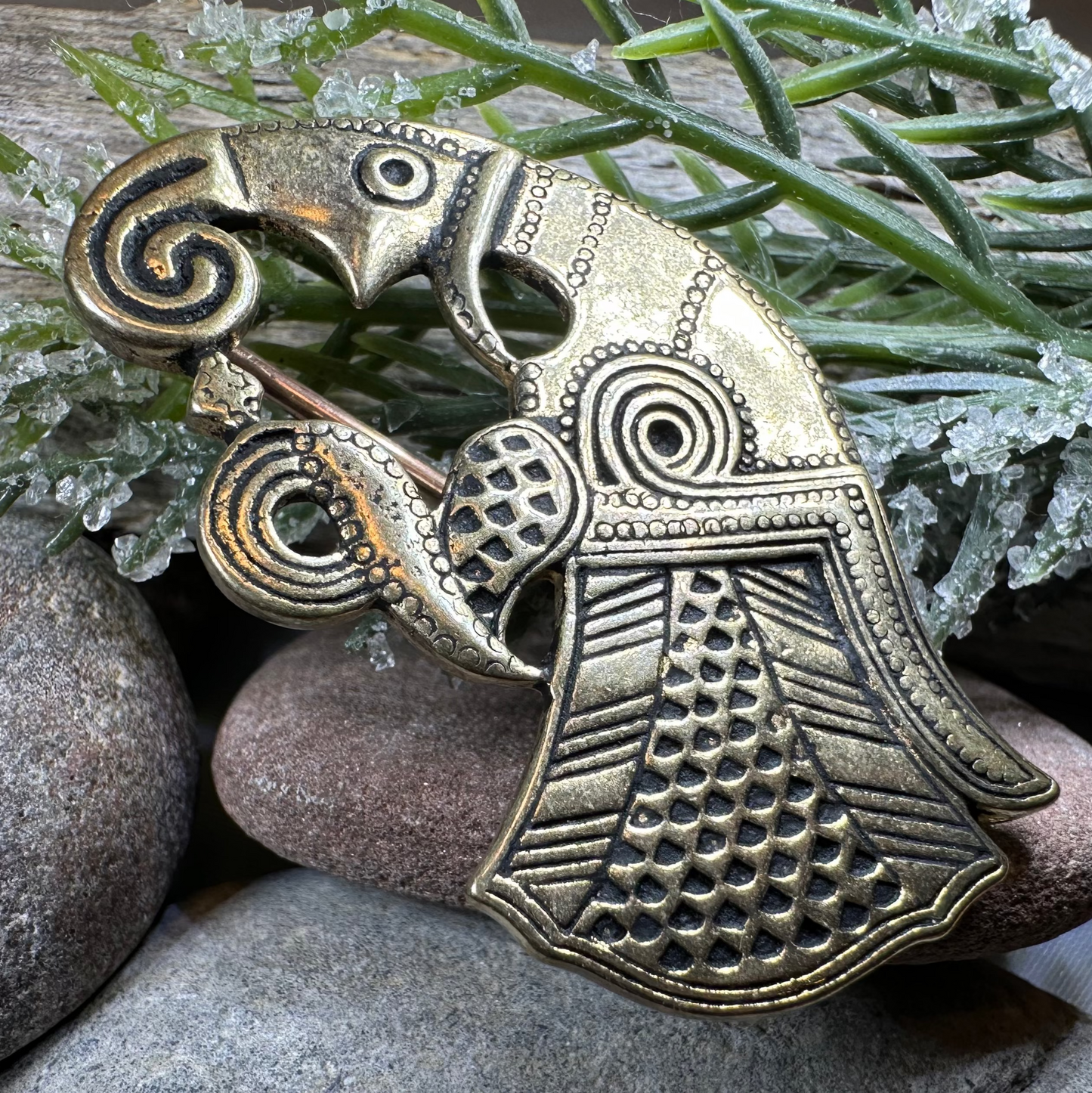 Vendel Raven Brooch - Bronze Historical Reproduction Pin