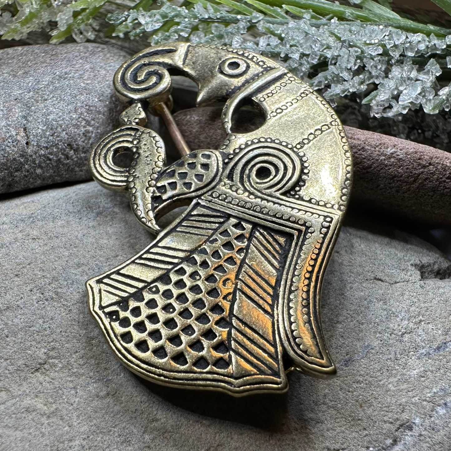Vendel Raven Brooch - Bronze Historical Reproduction Pin